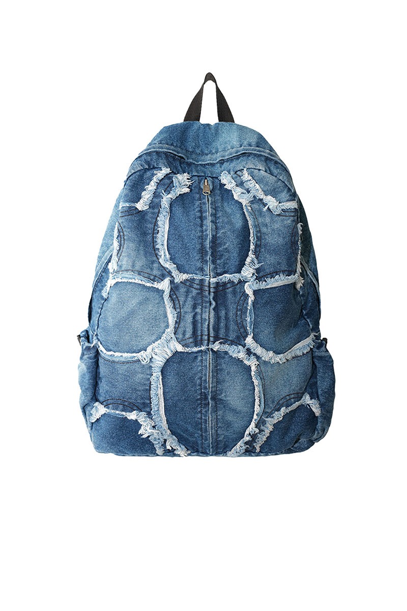 Washed Denim Turtle Backpack (Blue)