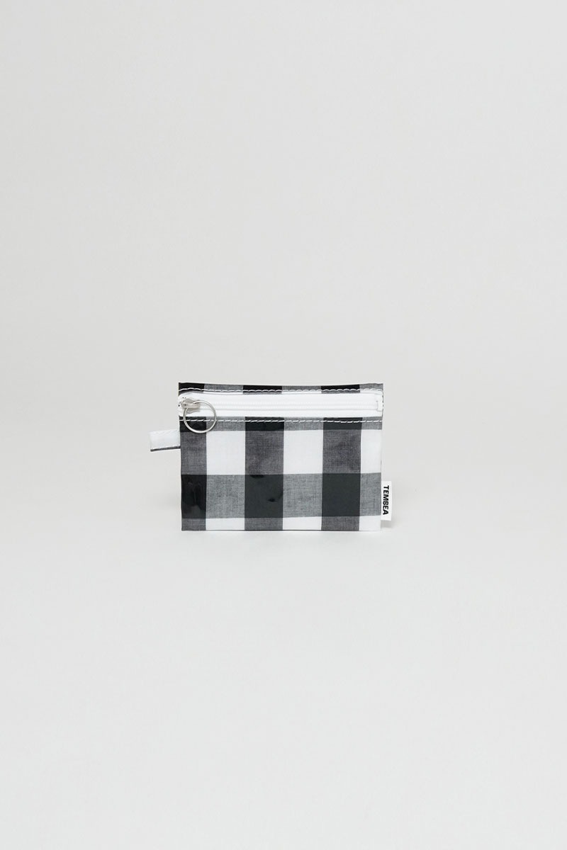 FLAT POUCH - GINGHAM BLACK LARGE