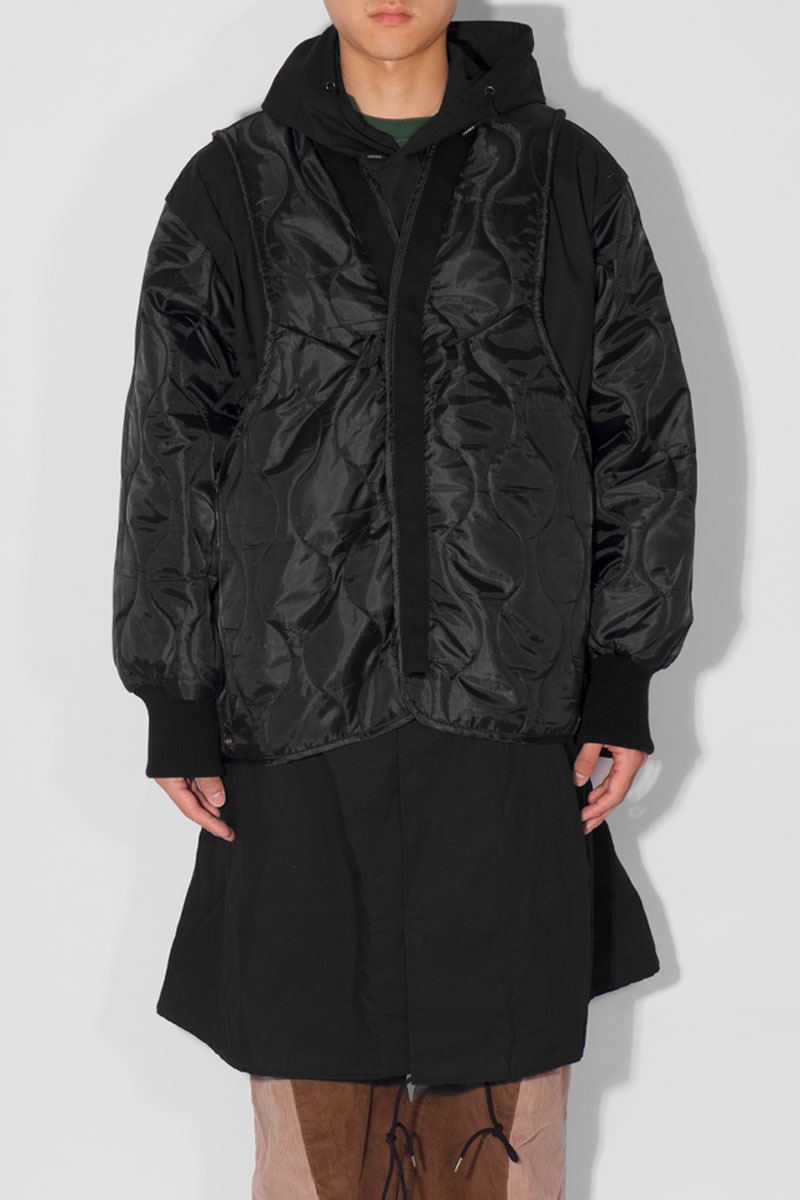 circa make layered m-51 coat - BLACK