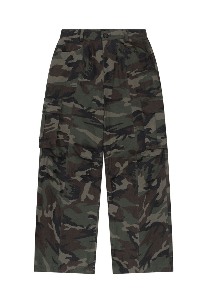 Camouflage Twill Cargo Pants (Olive)