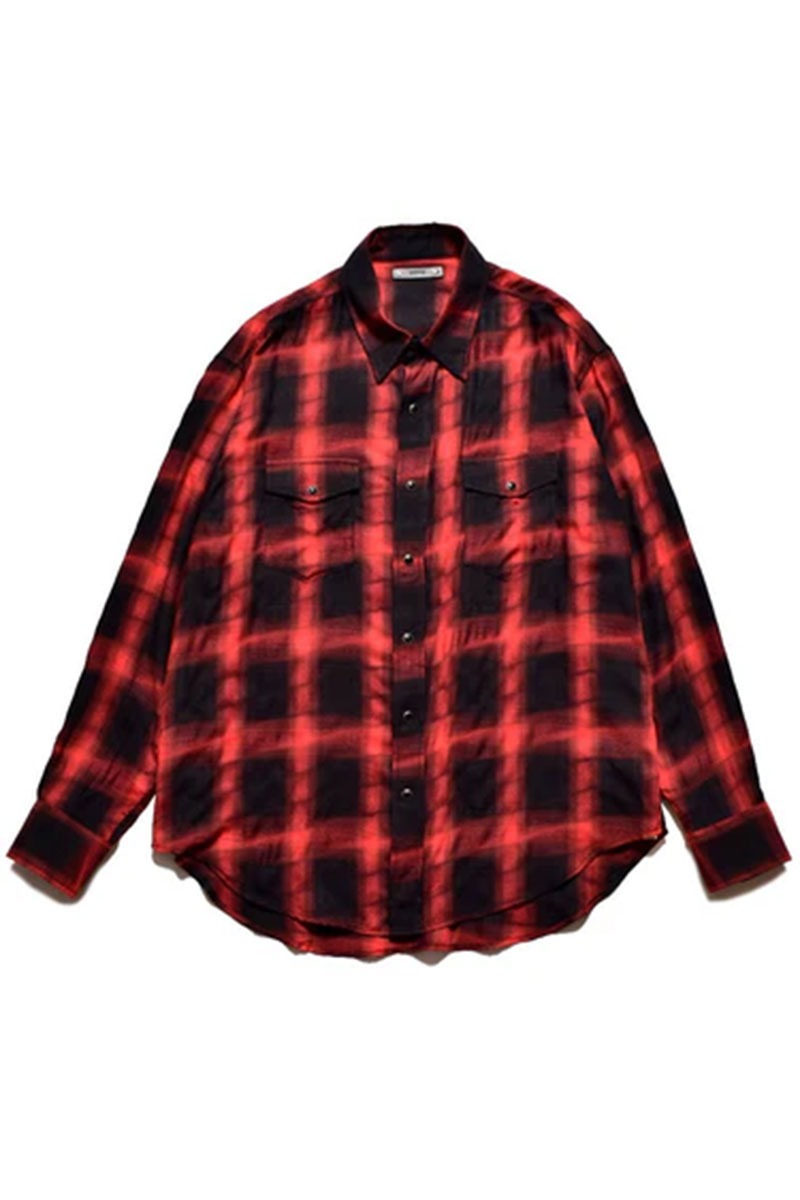 Distortion Ombre Check L.Western SH - RED